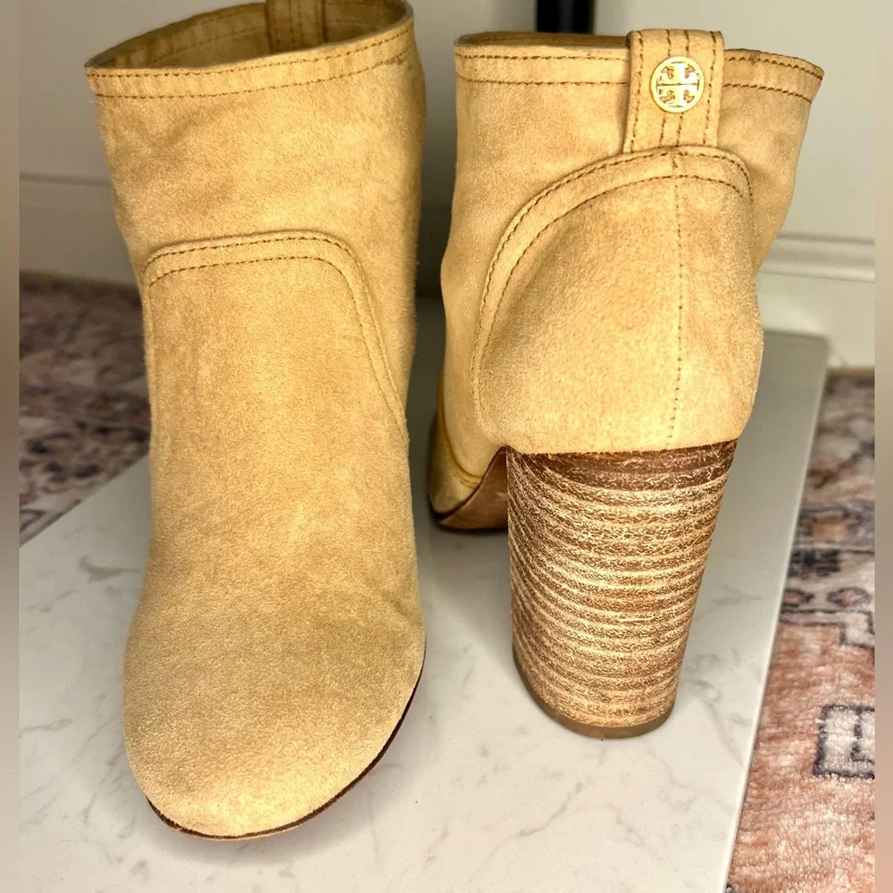 Suede Ankle Booties in Tan - Stylish Women’s Heeled Boots